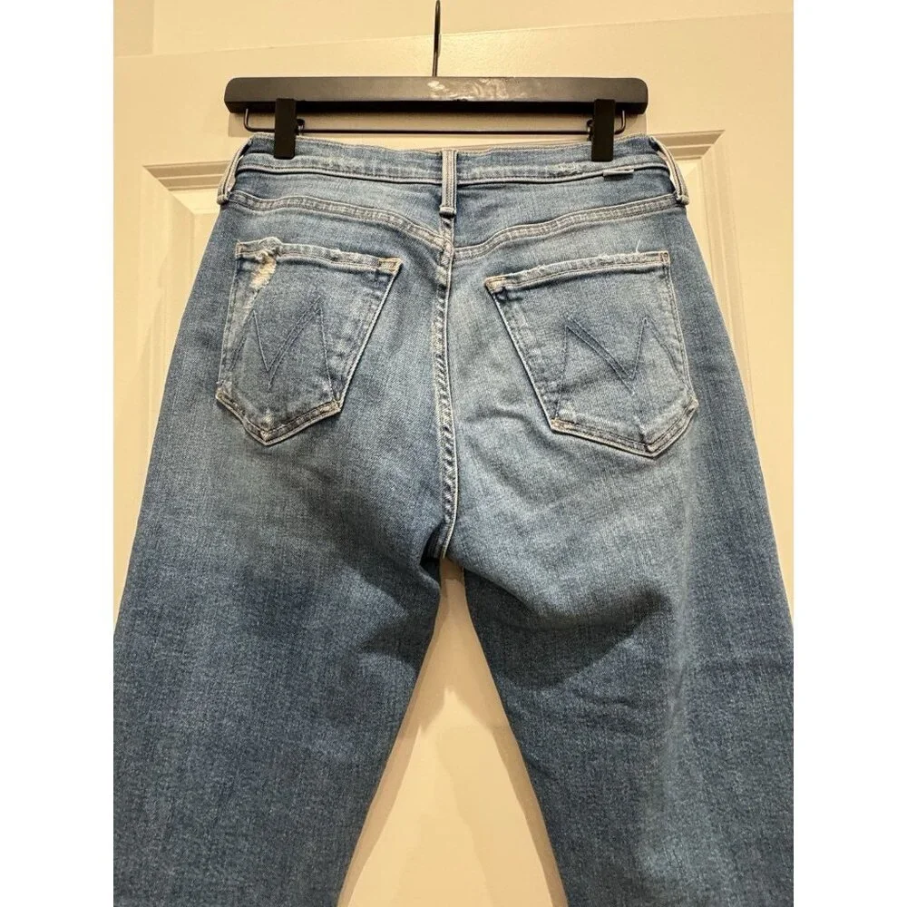 MOTHER The Tripper Ankle Fray Straight Leg Distressed Button Fly Sz 27 - Picture 10 of 12